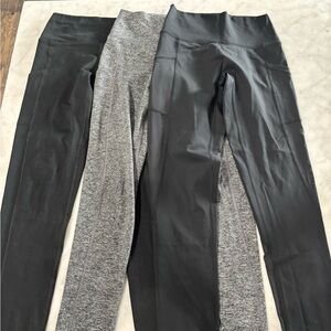 Aerie Trendy Black and Gray Leggings Trio
